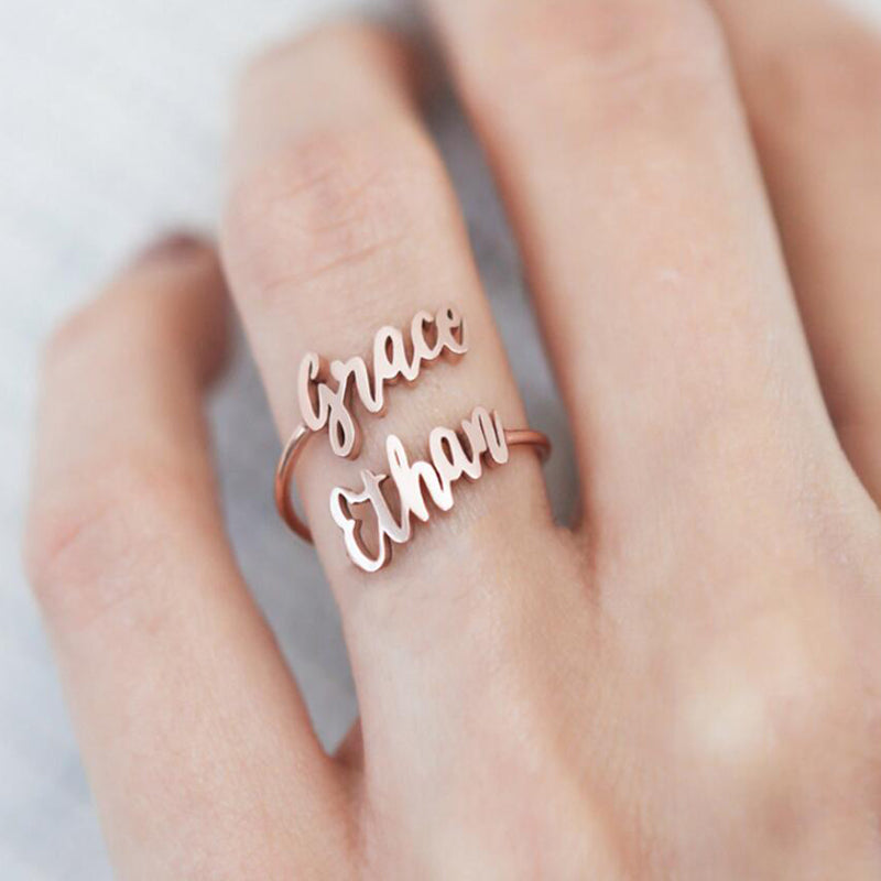 Custom Double Name Ring