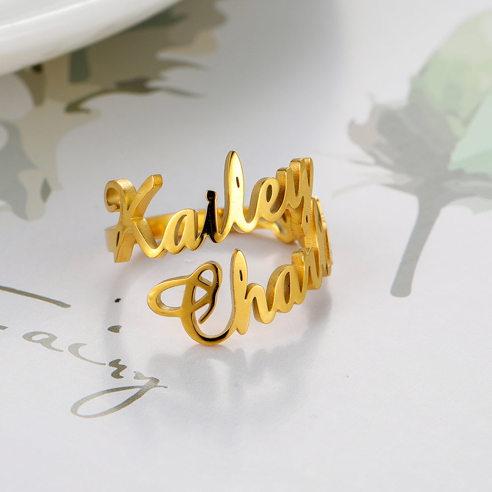 Custom Double Name Ring