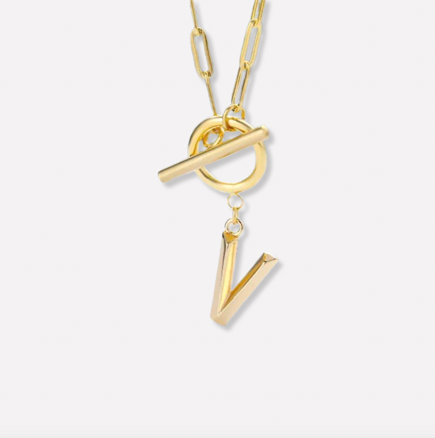 Monogram Initial Toggle Necklace