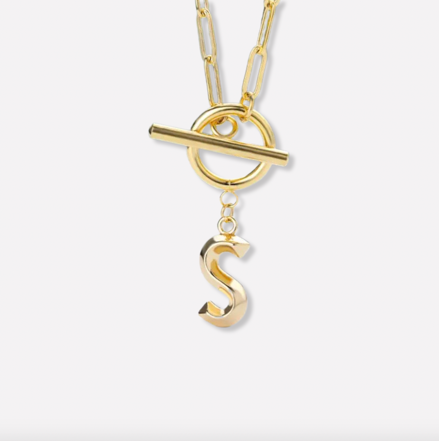 Monogram Initial Toggle Necklace