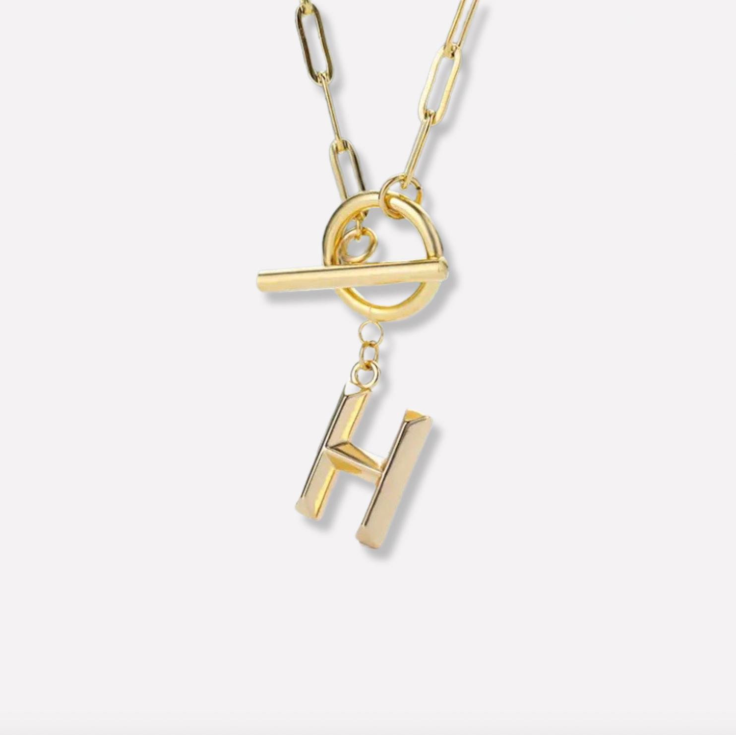 Monogram Initial Toggle Necklace