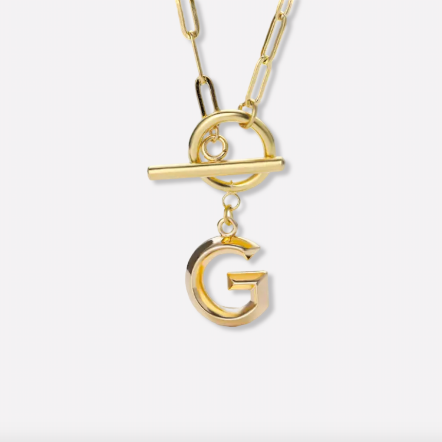 Monogram Initial Toggle Necklace