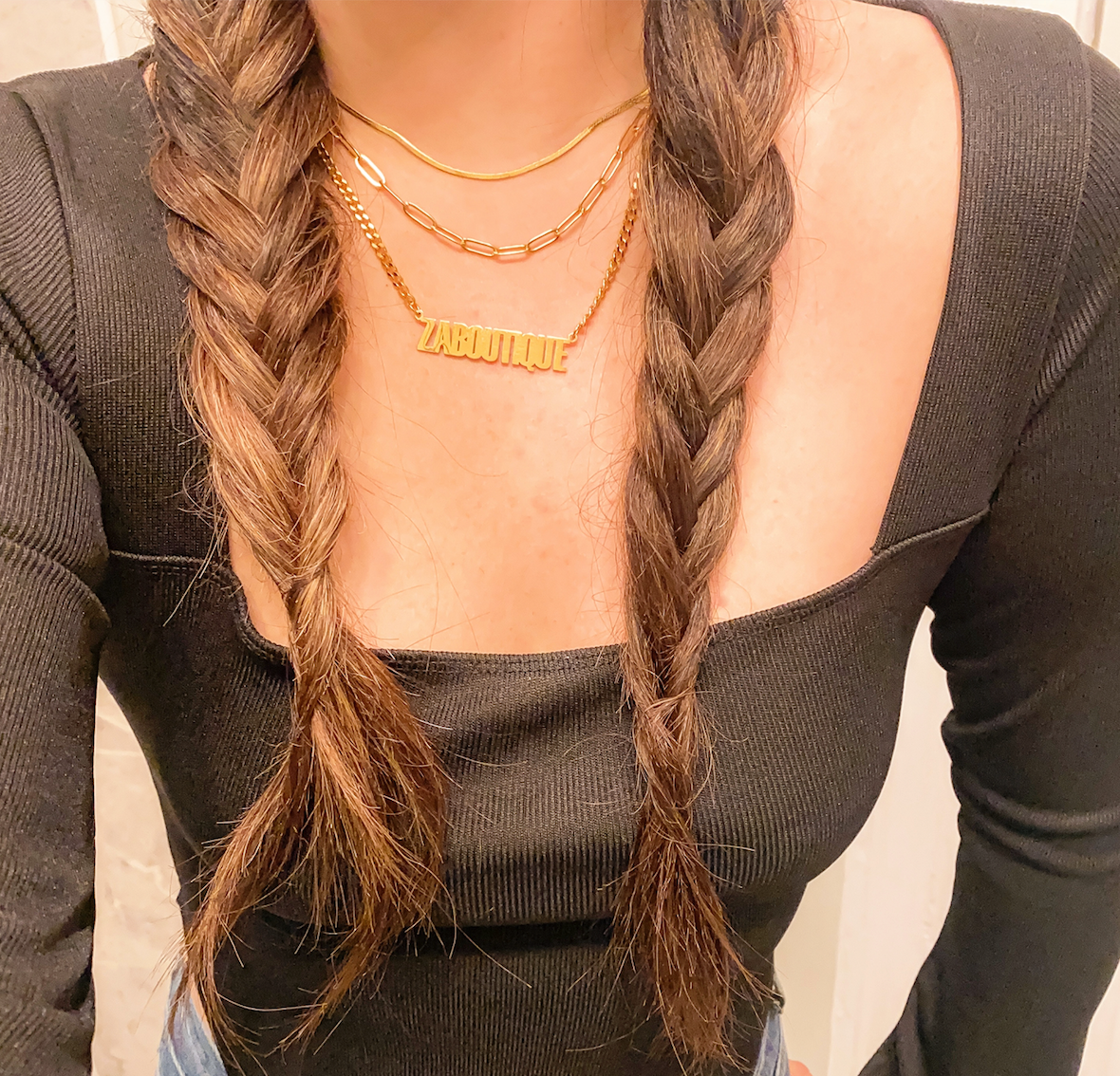 Thin Herringbone Snake Chain Necklace