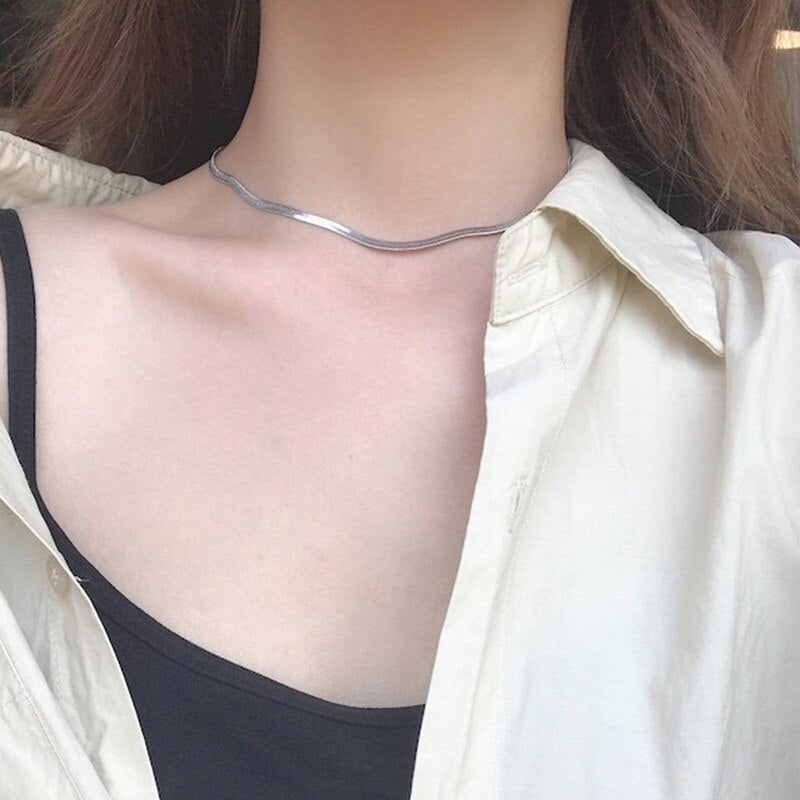 Herringbone Snake Chain Necklace