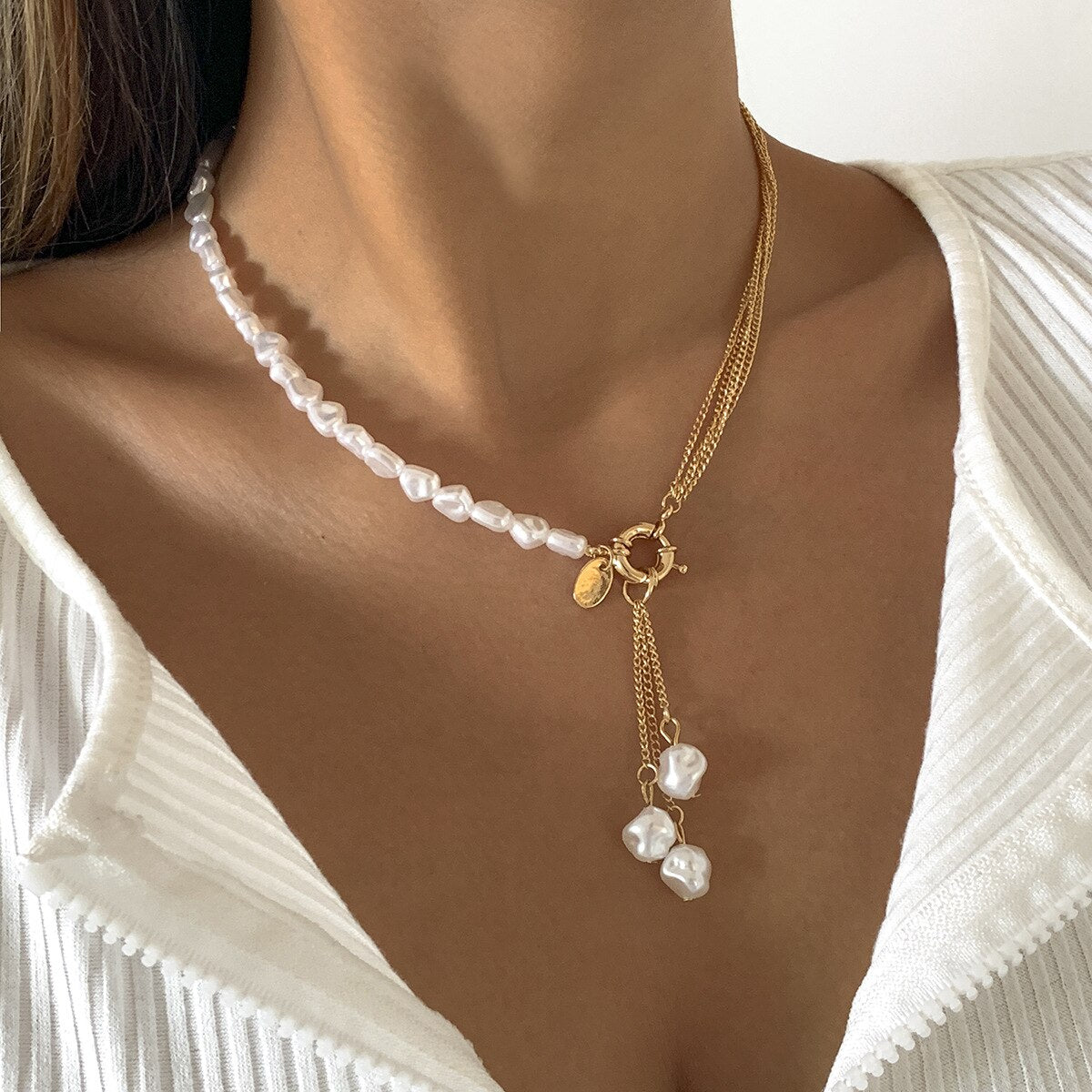 Baroque Pearl Toggle Necklace